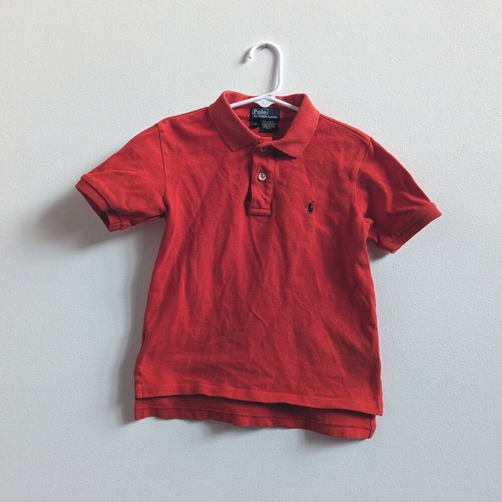 Vtg Polo by Ralph Lauren 4T Classic Red Polo Boys Shirt Short Sleeve Pony